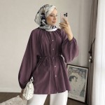 Reglan Kol Oversize Gömlek Mürdüm