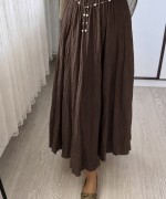 Kırışık Vual Etek Kahverengi
