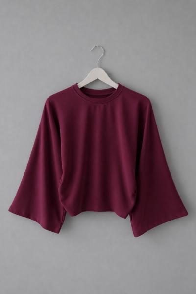 Yanları Büzgülü Bluz Bordo