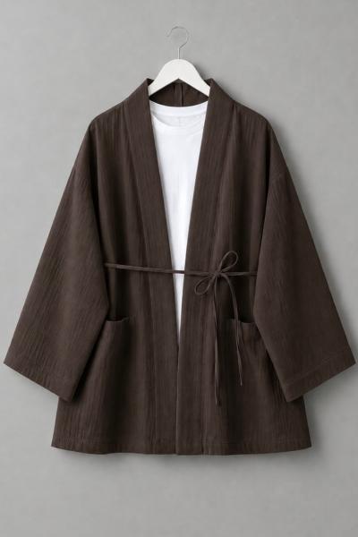 Cepli Müslin Kimono Acı Kahve