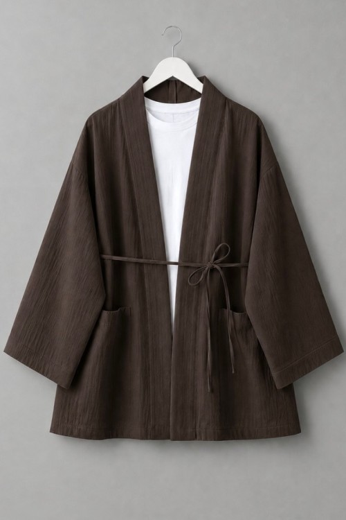 Cepli Müslin Kimono Acı Kahve