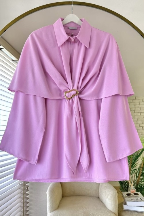 Pelerinli Tunik Pembe