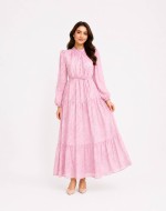Daisy Desenli Elbise Pembe