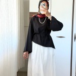 Asimetrik Poplin Bluz Siyah