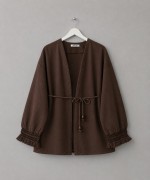 Kolu Püsküllü Keten Kimono Kahverengi