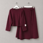 Lilium Etekli Keten Takım Bordo