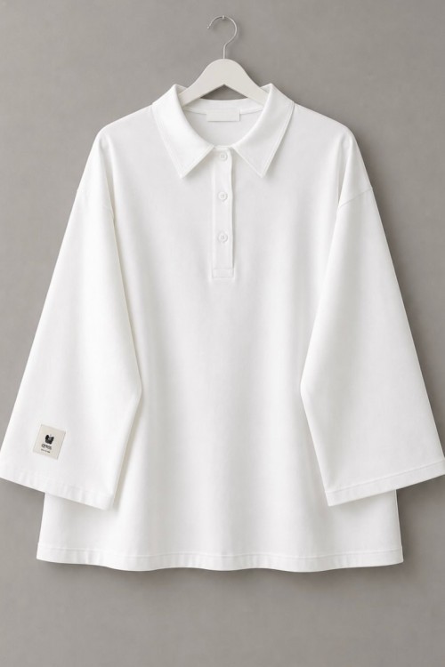 Polo Yaka Süprem Sweatshirt Ekru