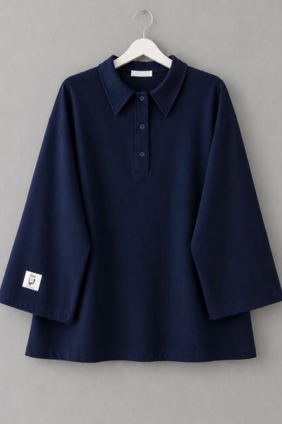 Polo Yaka Süprem Sweatshirt Lacivert