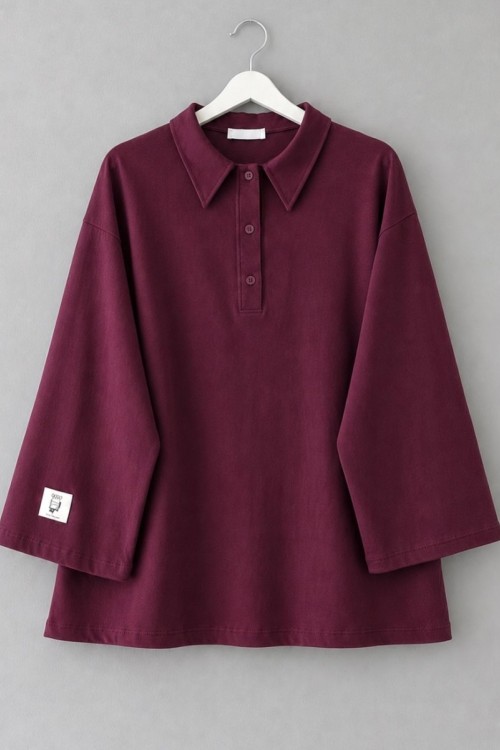 Polo Yaka Süprem Sweatshirt Bordo