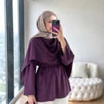 Şal Detaylı Modal Tunik Mürdüm