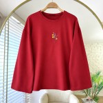 Nakışlı Salaş Sweatshirt  Kırmızı