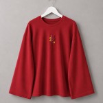 Nakışlı Salaş Sweatshirt  Kırmızı