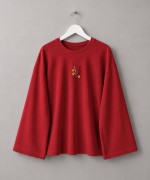 Nakışlı Salaş Sweatshirt  Kırmızı