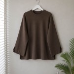 Yırtmaç Detaylı Süprem Sweatshirt Kahverengi
