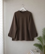 Yırtmaç Detaylı Süprem Sweatshirt Kahverengi