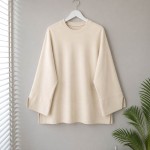 Yırtmaç Detaylı Süprem Sweatshirt Bej
