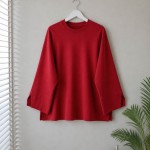 Yırtmaç Detaylı Süprem Sweatshirt Kırmızı