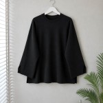 Yırtmaç Detaylı Süprem Sweatshirt Siyah