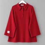 Polo Yaka Süprem Sweatshirt Kırmızı