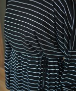 Çizgili Oversize Elbise Siyah