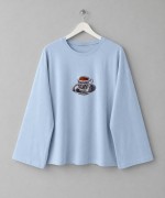 Fincan Baskılı Penye Sweatshirt  Mavi