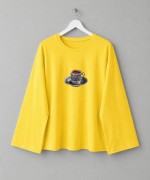 Fincan Baskılı Penye Sweatshirt  Sarı