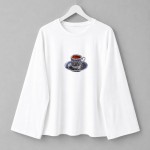 Fincan Baskılı Penye Sweatshirt  Beyaz