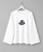 Fincan Baskılı Penye Sweatshirt  Beyaz