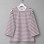 Bisiklet Yaka Çizgili Sweatshirt Bordo