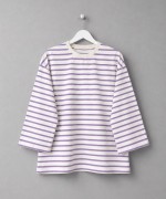 Bisiklet Yaka Çizgili Sweatshirt Lila