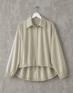 Oversize Büzgülü Gömlek Çağla Yeşili