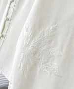  Nakış Detaylı Oversize Keten Kimono Ekru