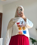 Prive Baskılı Bluz Kahverengi