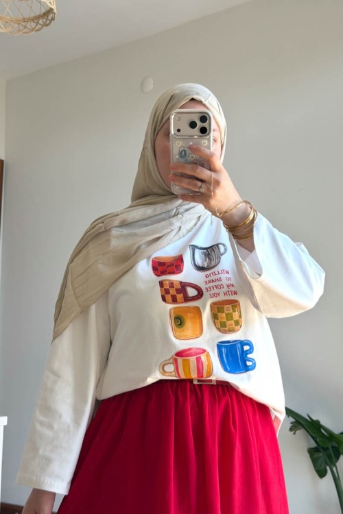 Prive Baskılı Bluz Kahverengi