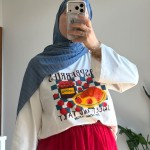 Prive Baskılı Bluz Kırmızı