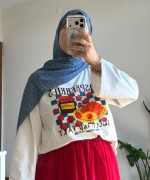 Prive Baskılı Bluz Kırmızı
