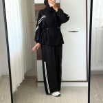 Line Şeritli Takım Siyah