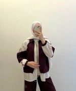 Parçalı Modal Takım Mürdüm