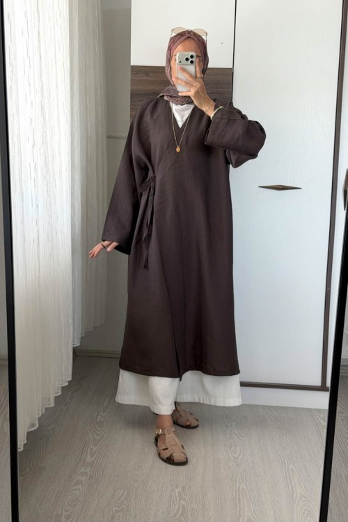 Cupra Like Kimono Kahverengi