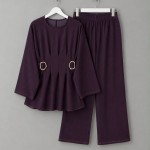 Luna Pantolonlu Takım Mürdüm