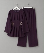 Luna Pantolonlu Takım Mürdüm