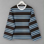 İki İplik Çizgili Sweatshirt Koyu Kahverengi