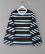 İki İplik Çizgili Sweatshirt Koyu Kahverengi