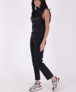 Dikişsiz Paça Mom Fit Kot Pantolon Antrasit