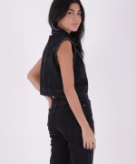 Dikişsiz Paça Mom Fit Kot Pantolon Antrasit