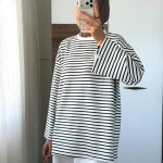 Çizgili Oysho Sweatshirt Lacivert