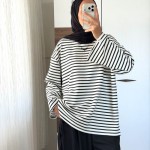Çizgili Oysho Sweatshirt Siyah