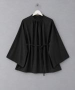 Hakim Yaka Oversize Tensel Bluz Siyah