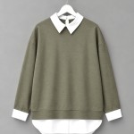 Gömlek Garnili Sweatshirt Yeşil