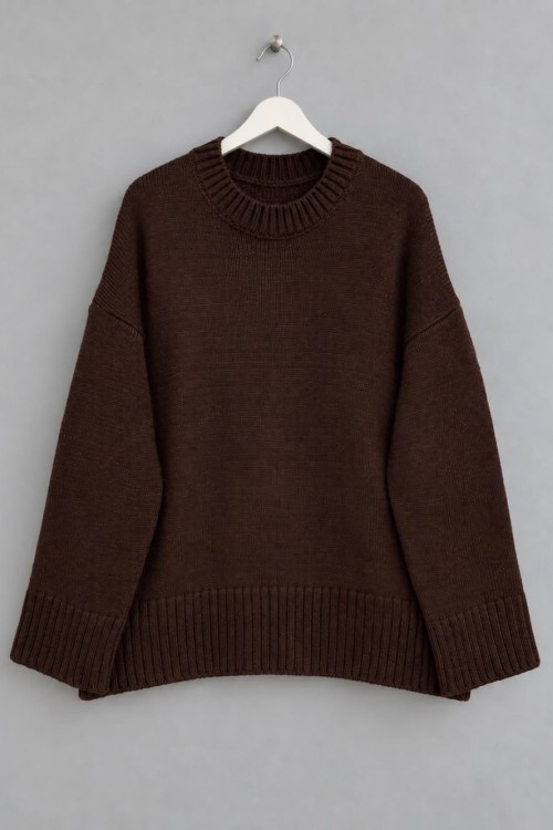 Oversize Pinterest Kazak Kahverengi
